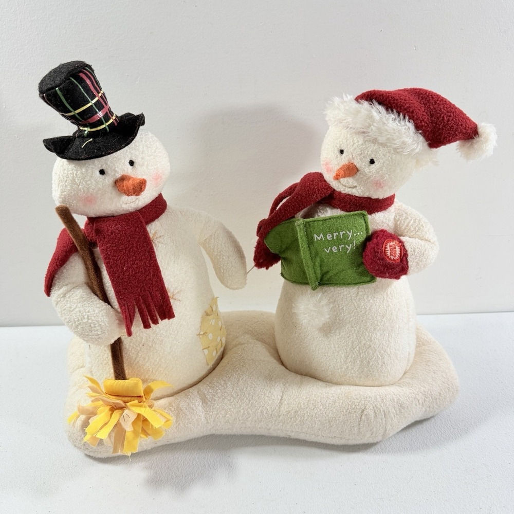 Hallmark Snowman Jingle Pals Mr & Mrs Animated Singing Caroling Plush Works #1